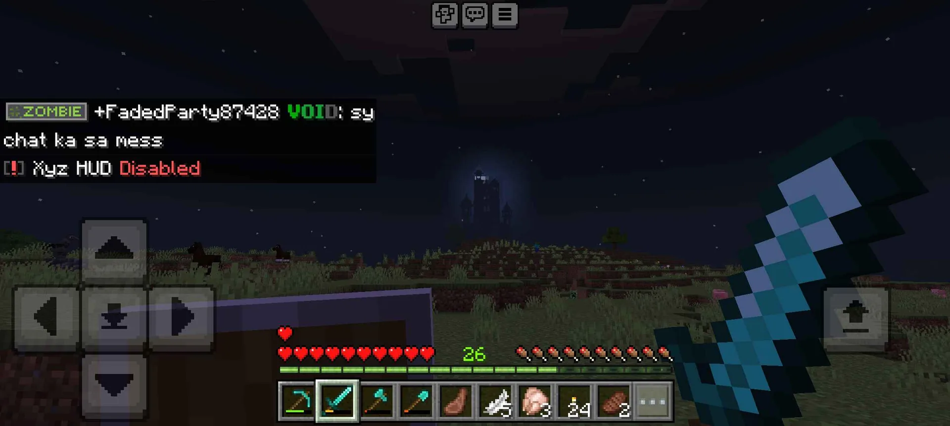 the castle at night from a far