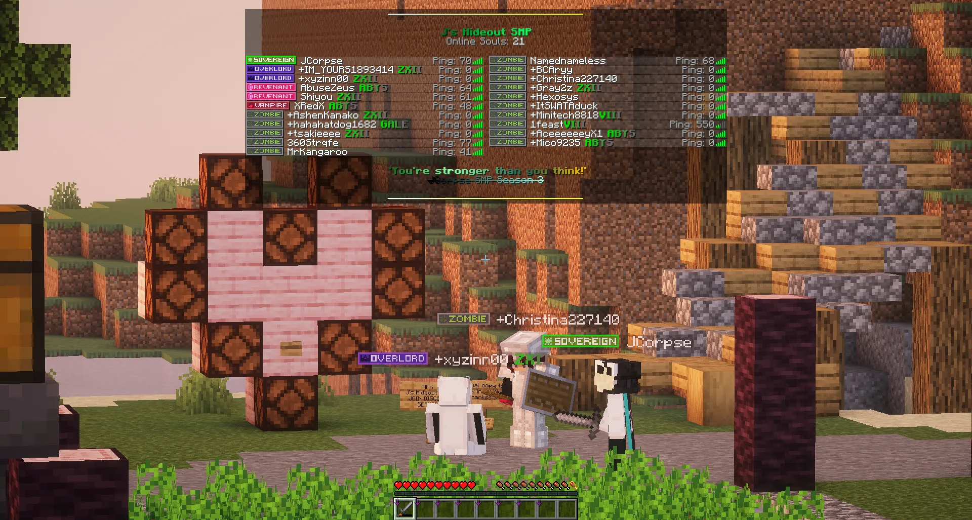 Cookies for everyone! This is our first time reaching 20+ players in 1 session. Server is 18 days old. Almost running 3 weeks.
