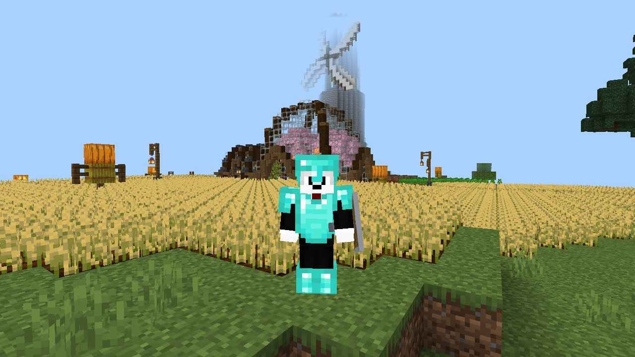 Bye my abandoned house 🏡 Whoever find this house, use it well ❤️‍🩹 Till I teleported by Deleted User Who build this farmland and this wind mill is beautiful, it build like in god mode but it's awesome to build this in survival