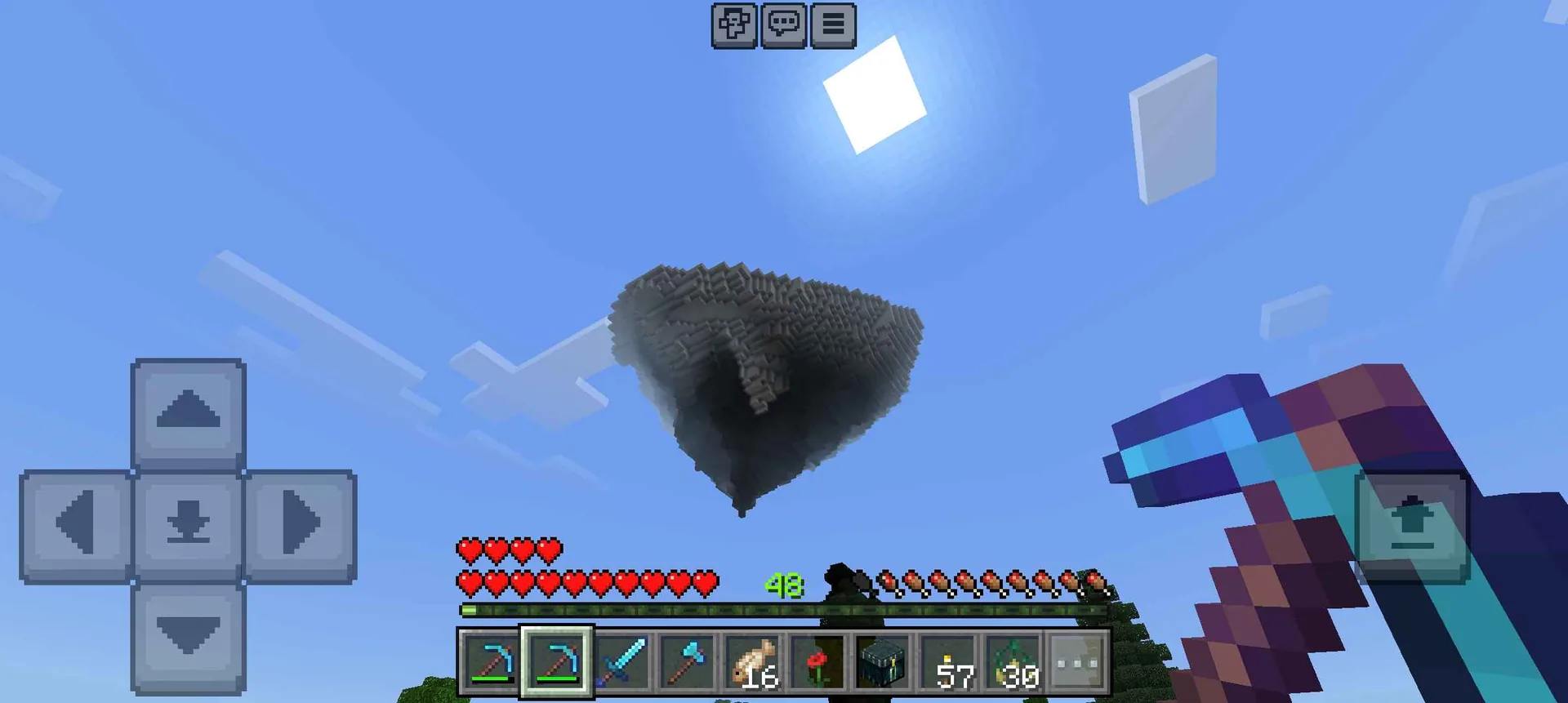 welp this is what they meant by becareful with what you wish for. floating island in progress by .fearoflove TvT I requested for a big island... and a big island it is TvT