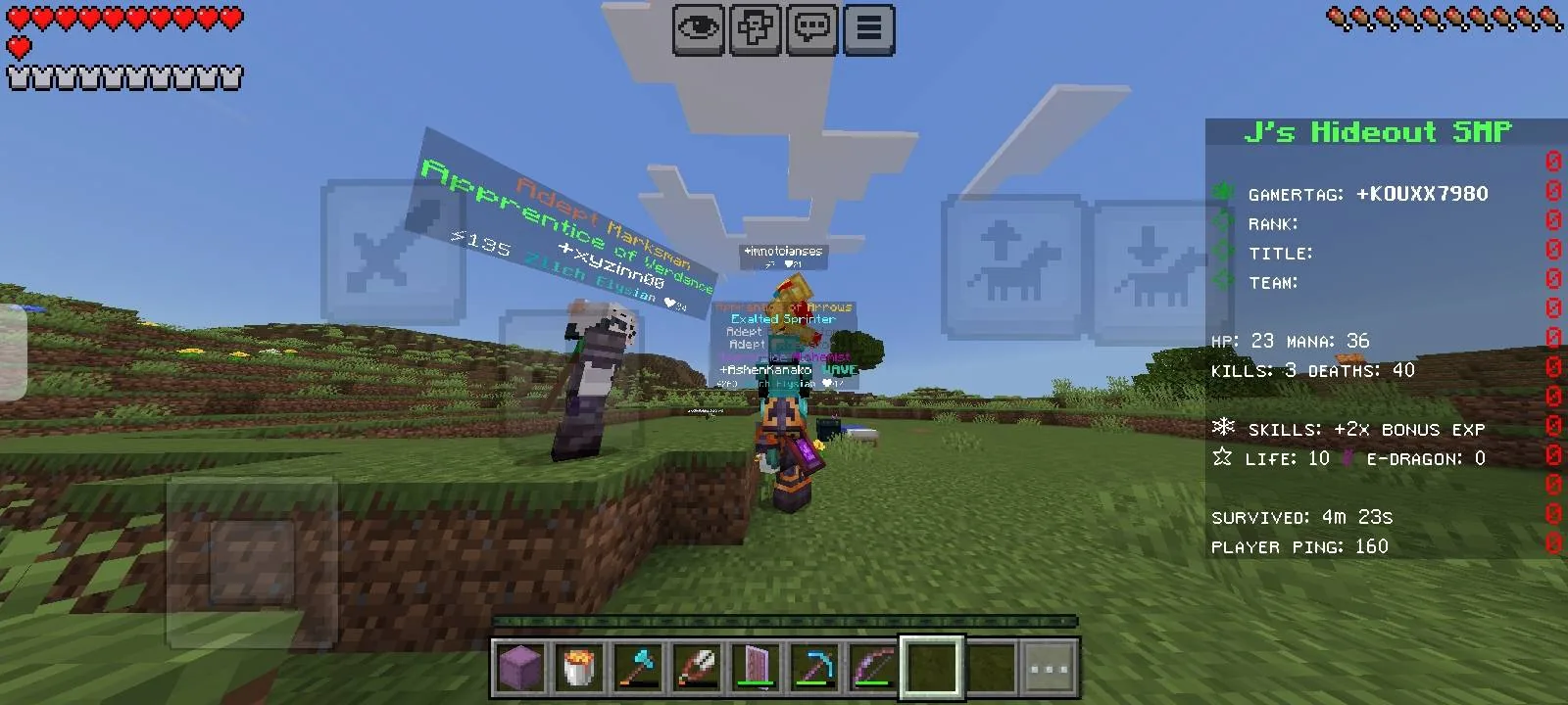 Armor progression in Minecraft HAHAHAHA