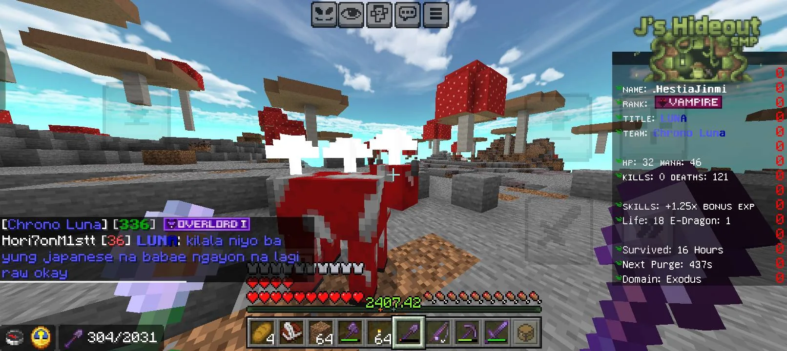 Before going to nether VS After going to nether